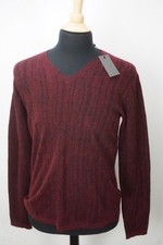 John Varvatos Merlot Red Wool Blend Woven Sweater Sz M Brand NEW