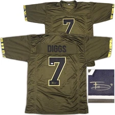 SALE! Dallas Cowboys Trevon Diggs Autographed Signed Army Green Jersey PSA/DNA