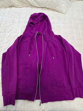 Champion C9 Purple Full Zip Hooded Fleece Hoodie Pockets Women's Size L