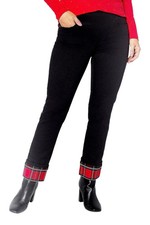 Belle by Kim Gravel Women's TripleLuxe Twill Tartan Cuff Jean Black