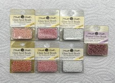 Mill Hill Glass Bead Lot 7 Packs Pinks  Whites 02005 / 00145 / 00479 / 62037