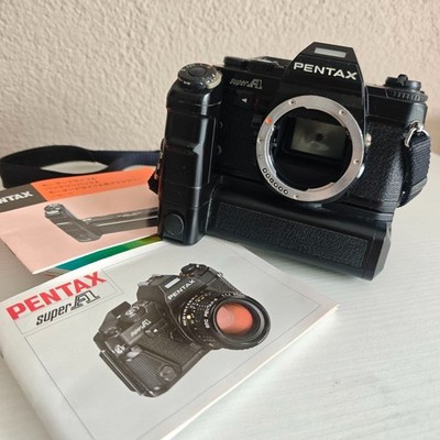 Vintage Pentax Super A 35mm SLR Camera Body with Pentax Motor Drive A