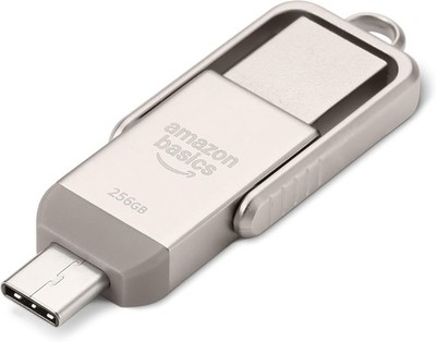 Amazon Basics 256 GB Ultra Fast USB 3.1 Flash Drive Dual Ports USB C and USB A