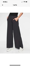 NWT Athleta Gramercy Track Trouser Pants Black Womens Size 6 Style 376009 Snaps