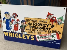 Vintage Style Wrigley’s Spearmint Gum  Heavy Steel Metal Top Quality Sign