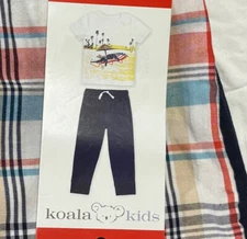 KOALA KIDS BOYS 4 PC SET TEE SHIRT SHORTS JOGGERS (RED/BLUE/KHAKI/WHITE 5)NWT