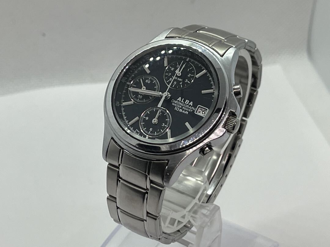 Seiko Alba 7T92-0Ek0 Analog Quartz Men Chronograph Date
