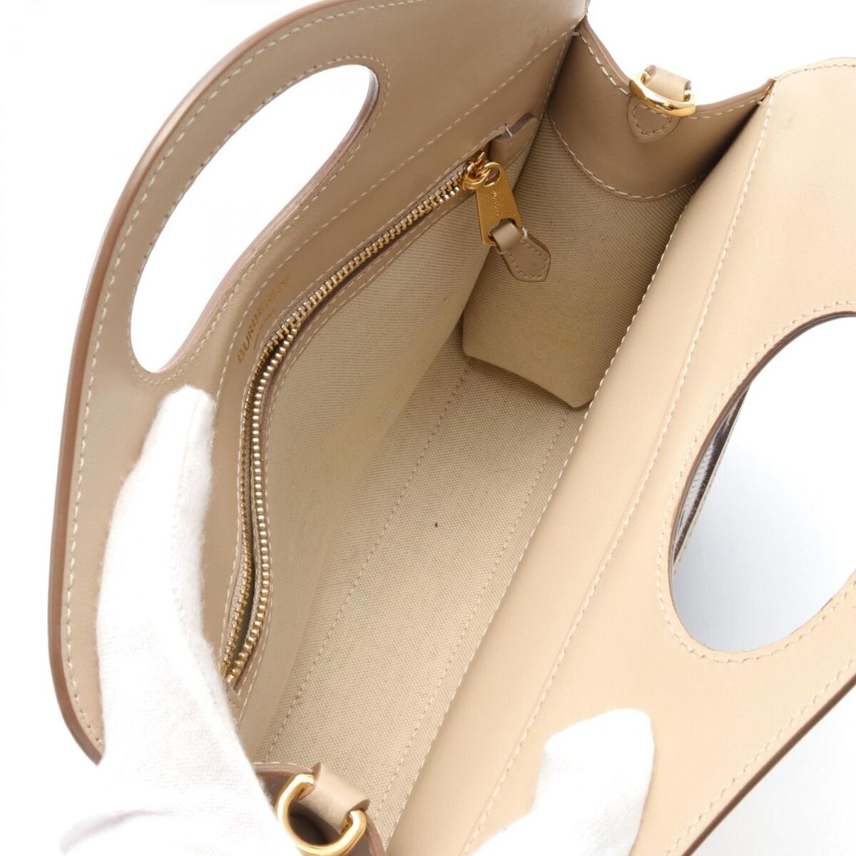 BURBERRY 2way Handbag shoulder canvas leather Beige Black BURBERRY 2way Handbag shoulder canvas leather Beige Black