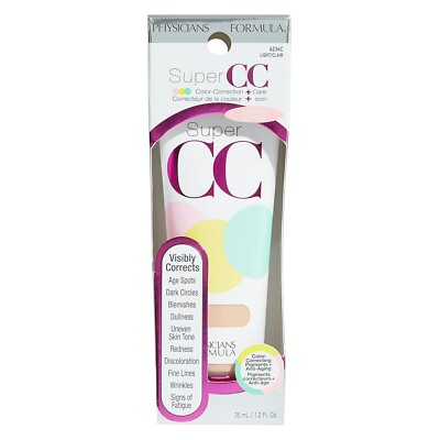 Physicians Formula Super CC+ Color-Correction + Care CC+ Cream SPF 30, Light ,