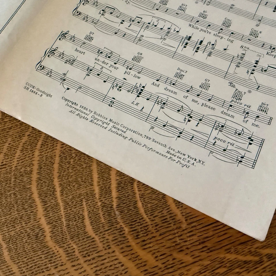 1936 Goodnight My Love Sheet Music from Stowaway - Shirley Temple - VG Cond. - Image 3 of 4