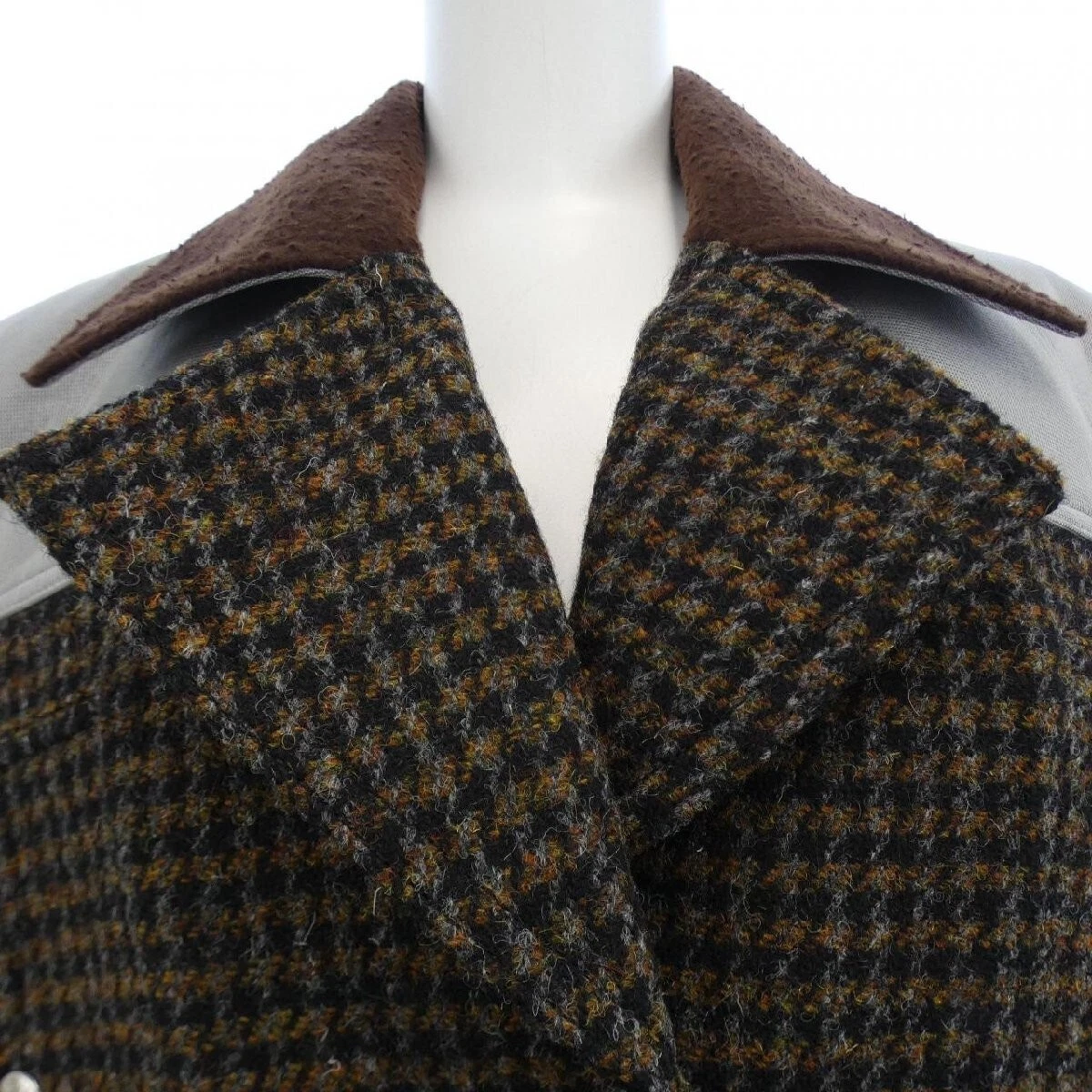 LOUIS VUITTON（LV） Cappotto LOUIS VUITTON lana con cintura marrone nero grigio arancione taglia 34 donna