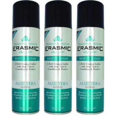 Erasmic Shaving Foam Aloe Vera 250ml x 3