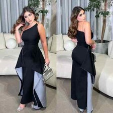 Evening Jersey Draped Pleat Ruched Birthday A-line One-shoulder Gown Midi Dresse