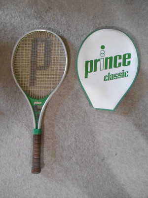 Vieille Raquette Prince Classic Alu Des Années 80 Avec Housse – Super Pour Déco Ou Jouer, Poignée 4 1/4