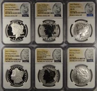 2023-S Morgan & Peace Silver Dollar (6) Coin Set NGC MS70 PF70 FDOI Reverse UC