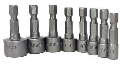 Bitsatz Steckschlüssel Nuss Sechskant 8 tlg Stecknuss 1/4'' für Akkuschrauber