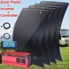 5000W Power Inverter & Flexible Solar Panel Kit for RV Generator Power Station 