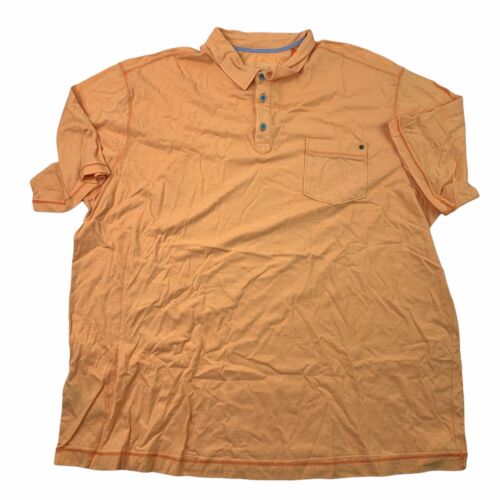 Men's Tommy Bahama Denim Polo Shirt 1XB Peach Orange Heather Twist Golf EUC XL
