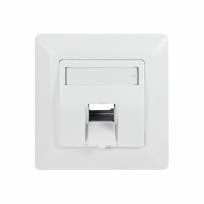 LogiLink Keystone Jack Unterputzdose für 1 Keystone Modul 45° Auslass signalweiß