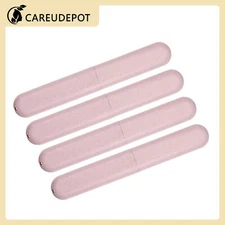 4Pcs Traveling Toothbrush Box Holders Case PP Pink 8.07''x1.22''x0.83''