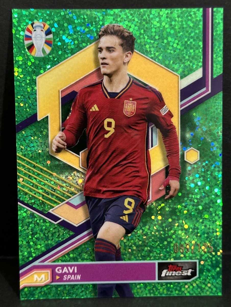 2023 Topps Finest Road To Euro 2024 Spain Gavi Green Sparkle 099