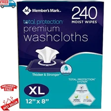 Member's Mark Adult Washcloths (240 ct.) 5 Packs of 48 Free Shipping