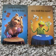 Vintage 2 Single Swap Playing Cards Muppets Kermit The Frog Miss Piggy Henson