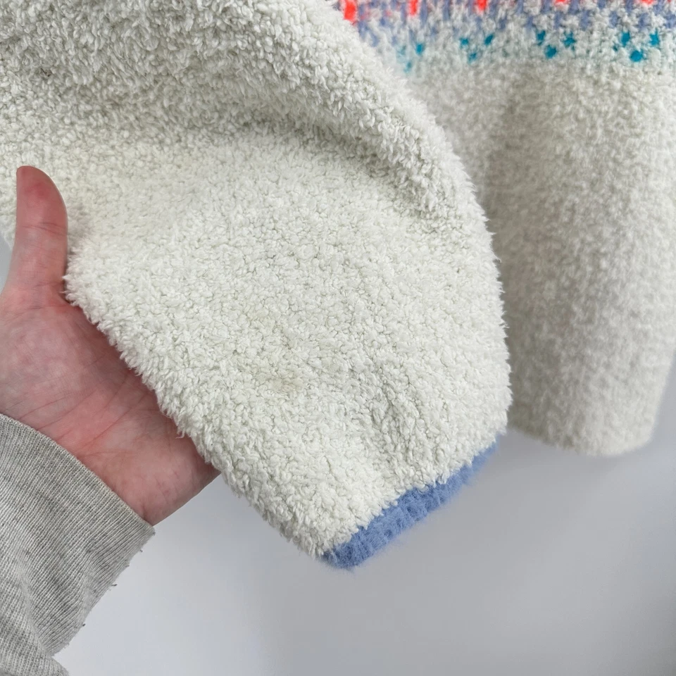 Pilcro Anthropologie Sweater Womens 1x White Purple Winter Fair Isle Icelandic - Image 3 of 4