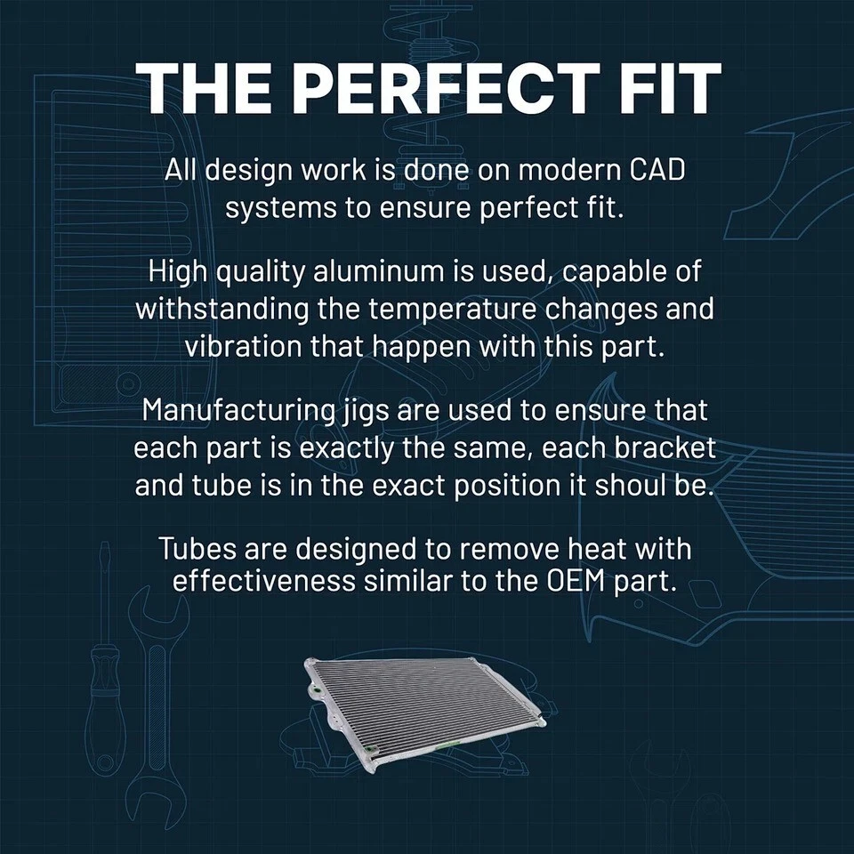 Condensador AC para 1999-2007 Ford F-450 Super Duty F-250 Super Duty núcleo de alumínio - Imagem 2 de 4