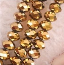 1000 Pcs 3x4mm Faceted Gold Crystal Abacus Rondelle Loose Beads
