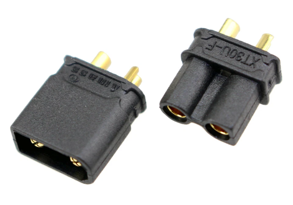 ✅ 10x Paar XT30U XT30 Goldstecker Schwarz 2Pin Stecker Buchse Lipo Akku 30A RC ✅ - Bild 2 von 4