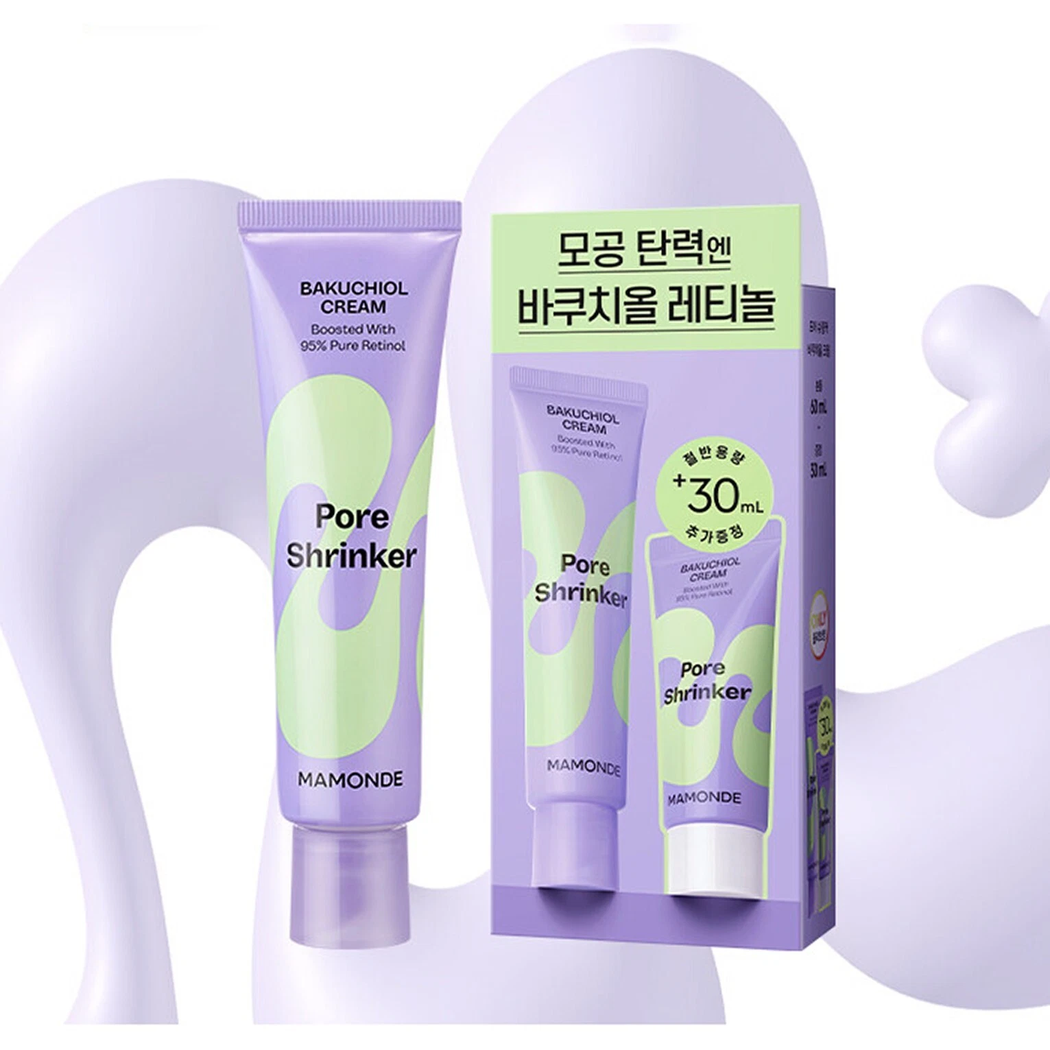 MAMONDE Pore Shrinker Bakuchiol Cream 60ml + 30ml K-Beauty