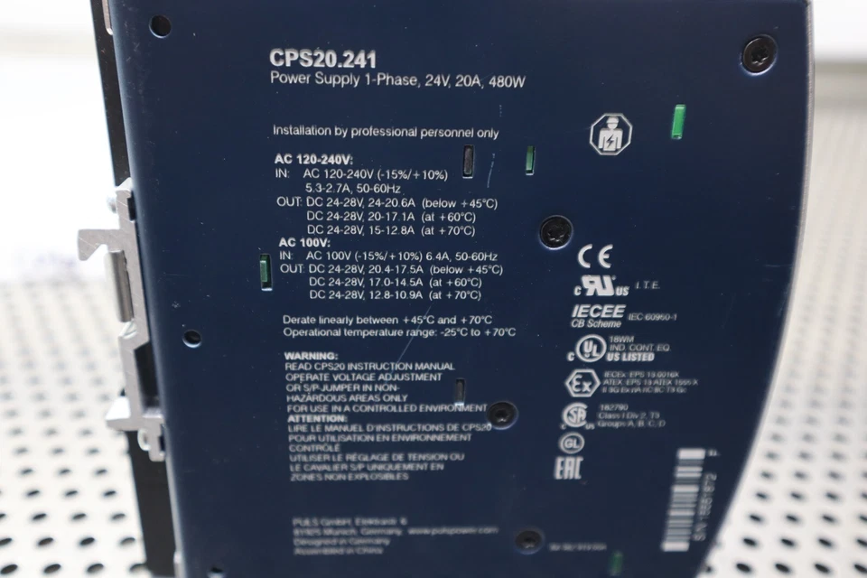 Pulse CPS20.241 Power Supply 24V 20A 480W Used With Warranty - Image 3 of 4