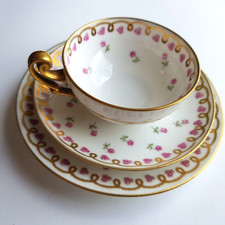 Antique Limoges Bernardaud porcelain trio tea cup saucer plate French Shoolbred