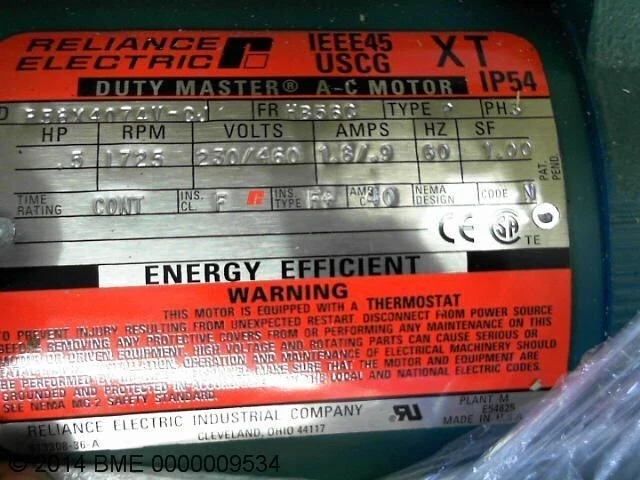 Reliance 230/460V P56X4074V-Cj Explosion Proof Ac Motor - Image 3 of 4