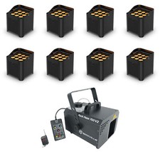 8 Chauvet DJ Freedom Par Q9 RGBA Wireless DMX Battery Par Wash Up-lights Hazer