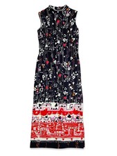 Kay Windsor Women's Vintage 60s 70s Mod Floral Maxi Dress