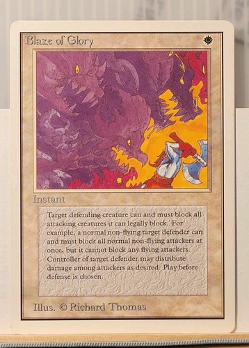 Mtg BLAZE OF GLORY  LP Unlimited Reserve List -Argo-