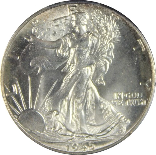 1945 MS65 Walking Liberty Half Dollar, PCGS 53676852