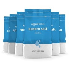 Amazon Basics Epsom Salt Soak, Magnesium Sulfate USP, 3 48 Ounce Pack of 6 