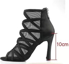 Performance Women's Ankle Dance Boots - High Heel Open Toe Latin Ballroom Salsa