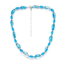 925 Sterling Silver Blue Glass Beaded The Riv...