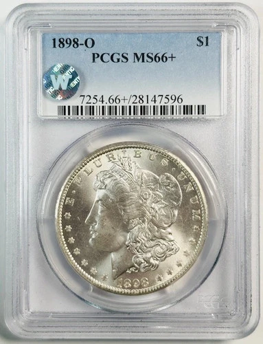 1898 O Morgan Silver Dollar PCGS MS-66+ Plus Sight White
