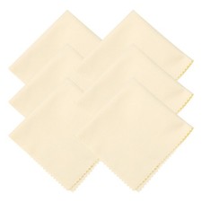6 Pcs Microfiber Cleaning Cloth for Glasses 12" x 12" Eyeglass Cloth, Beige