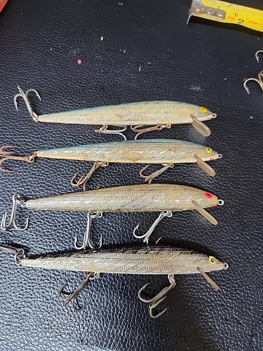 Leurre de pêche vintage Rebel Minnow flottant finition G ombre 3,5 Jerkbait/Sti