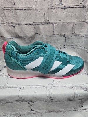 ADIDAS MEN'S 10 ADIPOWER WEIGHTLIFTING 3 SHOES TEAL WHITE PINK JP9871 NWOB