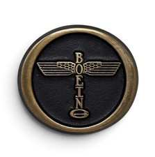 Vintage 1970’s Boeing Airplane Company Solid Brass Belt Buckle