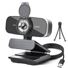 C28 1080P 2K 4K HD Webcam with Privacy Cover and Tripod Stand, PC with Noise-...