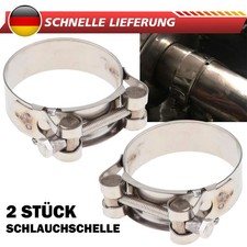 2 Stück Edelstahl Auspuffschelle 60-33mm Schlauchschellen Auspuffrohr Klemme DHL