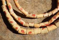 Long 42" Strand Old Large Yellow Akoso Venetian African Beads 7-15mm (2739D511)